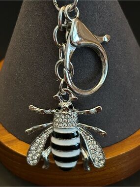 Colorful Assortment of Bumblebee 🐝 Bag Charm Keychain with Silver-Tone Hardware